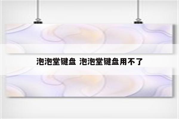 泡泡堂键盘 泡泡堂键盘用不了