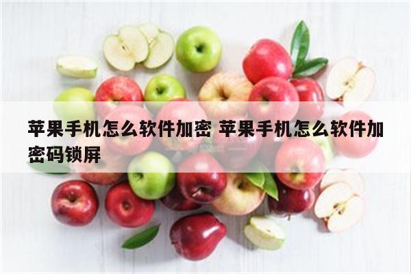 苹果手机怎么软件加密 苹果手机怎么软件加密码锁屏