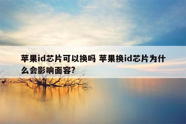 苹果id芯片可以换吗 苹果换id芯片为什么会影响面容?