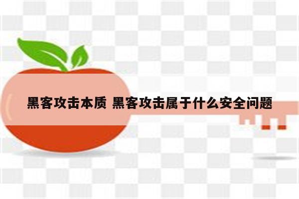 黑客攻击本质 黑客攻击属于什么安全问题