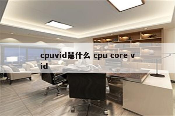 cpuvid是什么 cpu core vid