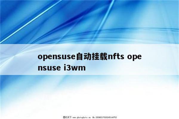 opensuse自动挂载nfts opensuse i3wm