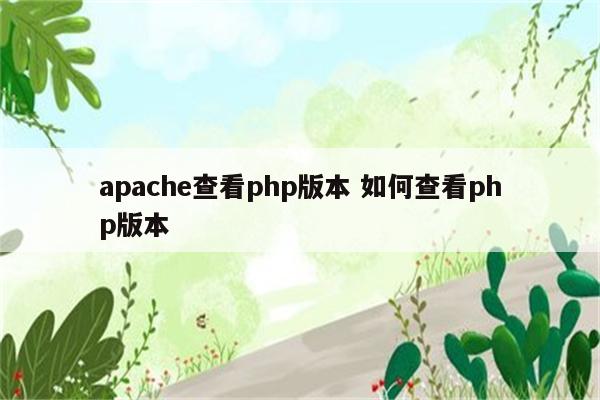 apache查看php版本 如何查看php版本