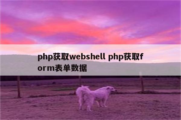 php获取webshell php获取form表单数据