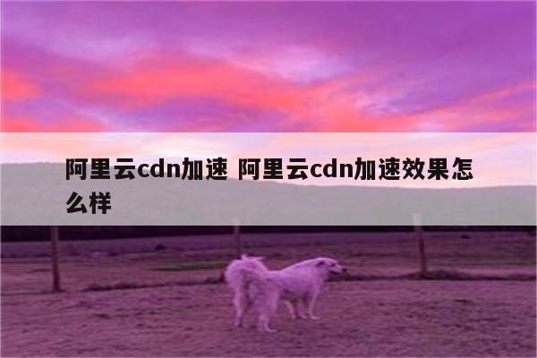 阿里云cdn加速 阿里云cdn加速效果怎么样