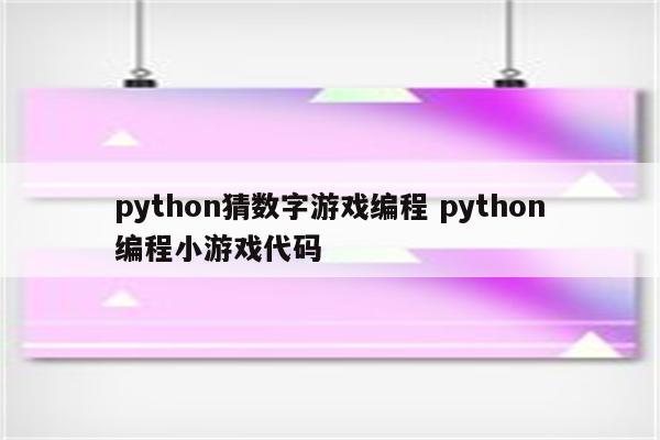 python猜数字游戏编程 python编程小游戏代码