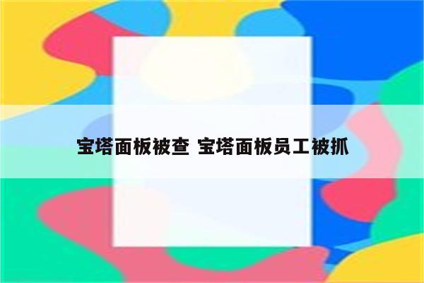 宝塔面板被查 宝塔面板员工被抓