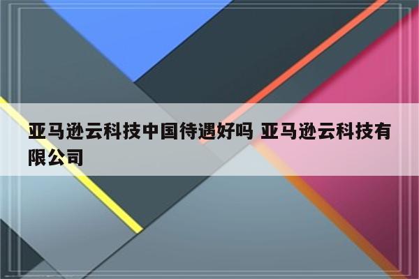 亚马逊云科技中国待遇好吗 亚马逊云科技有限公司