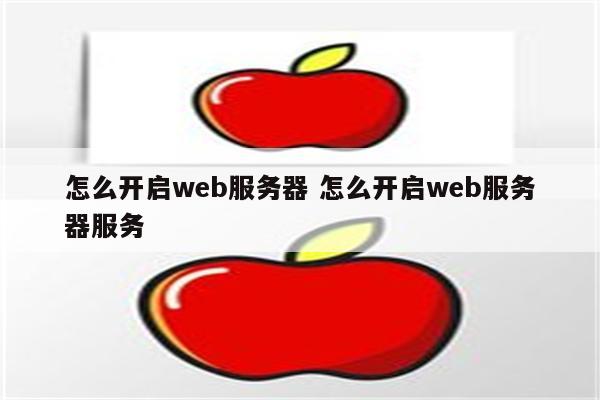 怎么开启web服务器 怎么开启web服务器服务