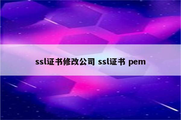 ssl证书修改公司 ssl证书 pem