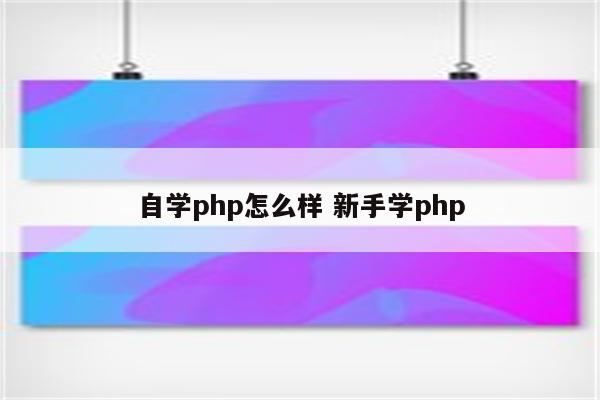 自学php怎么样 新手学php