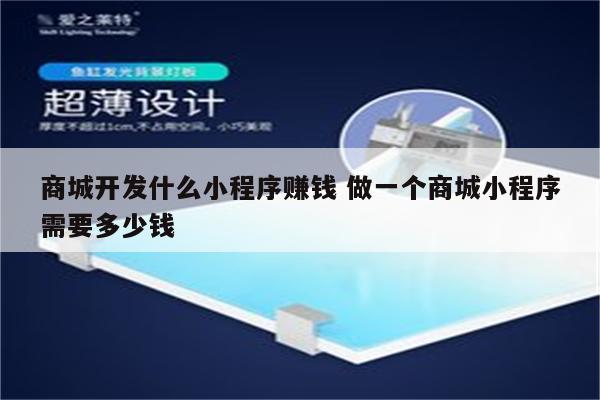 商城开发什么小程序赚钱 做一个商城小程序需要多少钱