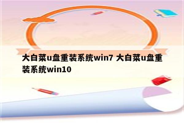 大白菜u盘重装系统win7 大白菜u盘重装系统win10