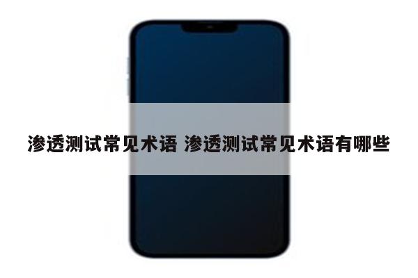 渗透测试常见术语 渗透测试常见术语有哪些