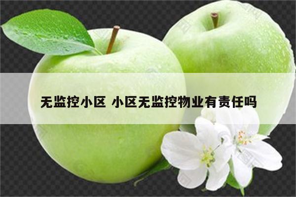 无监控小区 小区无监控物业有责任吗