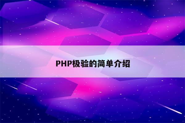 PHP极验的简单介绍