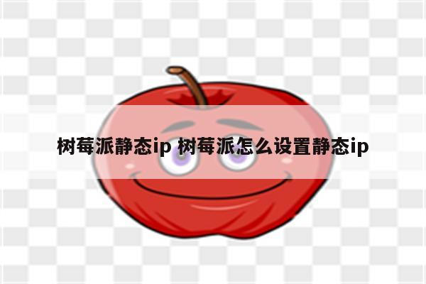 树莓派静态ip 树莓派怎么设置静态ip