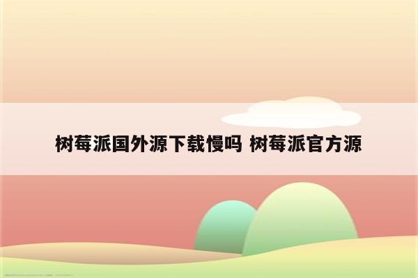 树莓派国外源下载慢吗 树莓派官方源