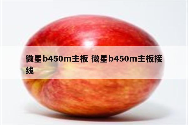 微星b450m主板 微星b450m主板接线