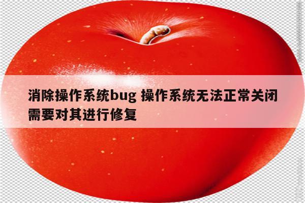 消除操作系统bug 操作系统无法正常关闭需要对其进行修复