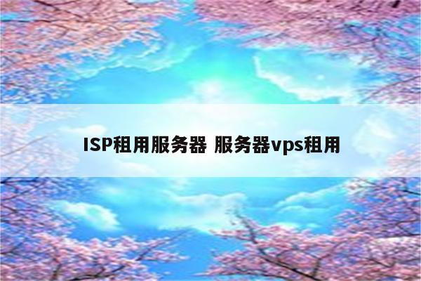 ISP租用服务器 服务器vps租用