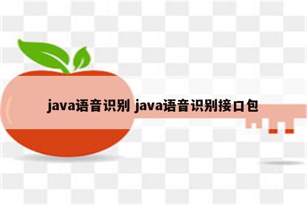 java语音识别 java语音识别接口包