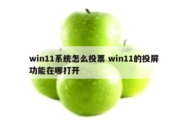 win11系统怎么投票 win11的投屏功能在哪打开