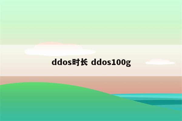 ddos时长 ddos100g