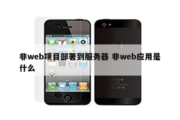 非web项目部署到服务器 非web应用是什么