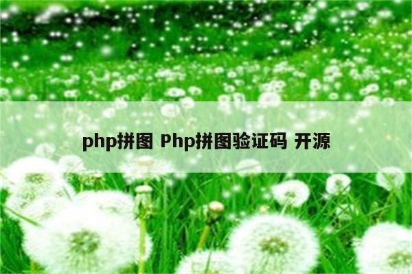 php拼图 Php拼图验证码 开源