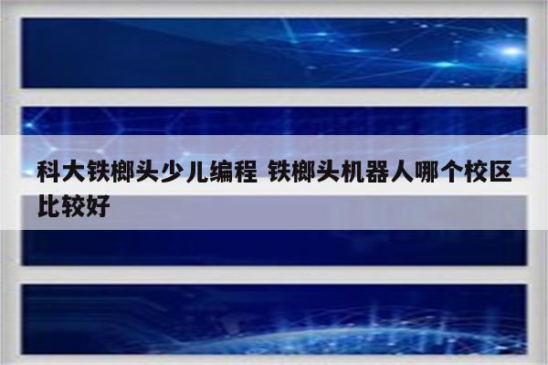 科大铁榔头少儿编程 铁榔头机器人哪个校区比较好