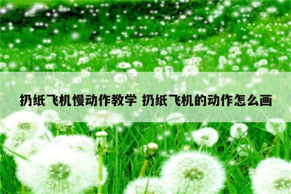 扔纸飞机慢动作教学 扔纸飞机的动作怎么画