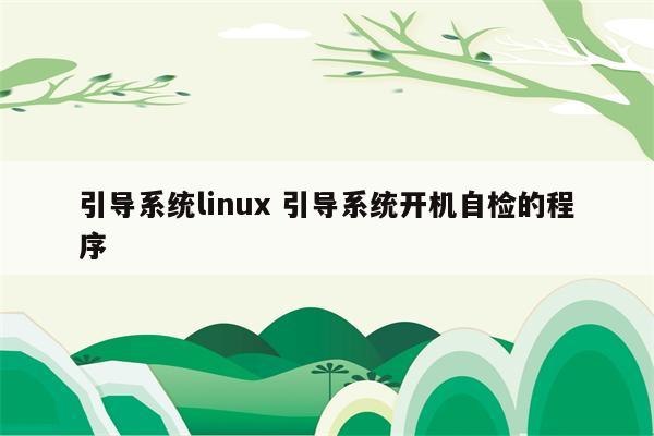 引导系统linux 引导系统开机自检的程序