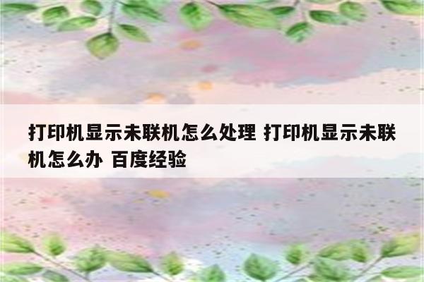 打印机显示未联机怎么处理 打印机显示未联机怎么办 百度经验