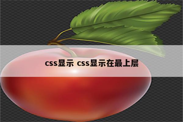 css显示 css显示在最上层