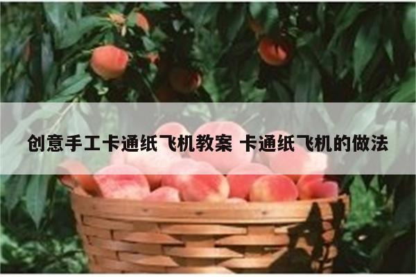 创意手工卡通纸飞机教案 卡通纸飞机的做法