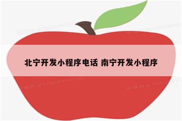 北宁开发小程序电话 南宁开发小程序