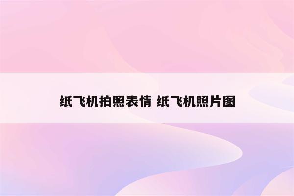 纸飞机拍照表情 纸飞机照片图