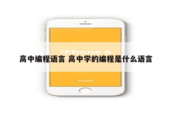 高中编程语言 高中学的编程是什么语言