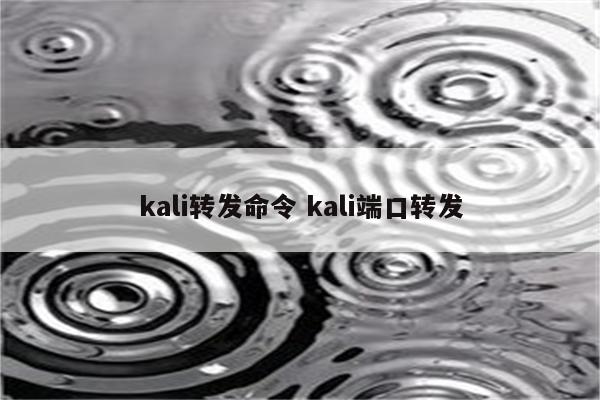 kali转发命令 kali端口转发