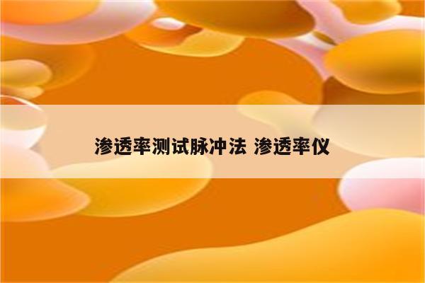 渗透率测试脉冲法 渗透率仪