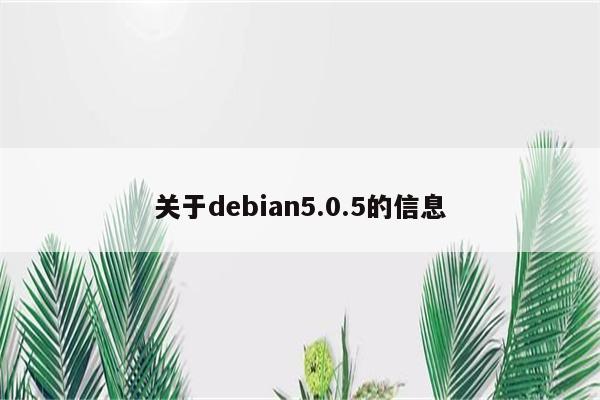 关于debian5.0.5的信息