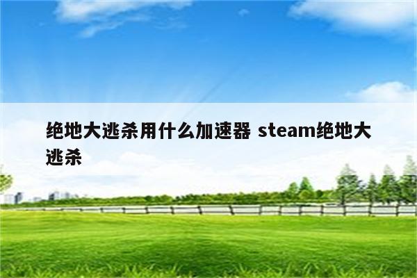 绝地大逃杀用什么加速器 steam绝地大逃杀