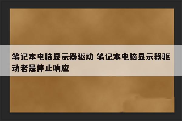 笔记本电脑显示器驱动 笔记本电脑显示器驱动老是停止响应