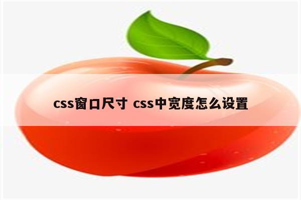 css窗口尺寸 css中宽度怎么设置
