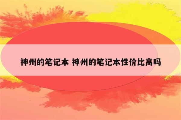 神州的笔记本 神州的笔记本性价比高吗