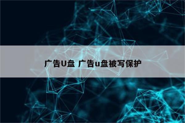 广告U盘 广告u盘被写保护