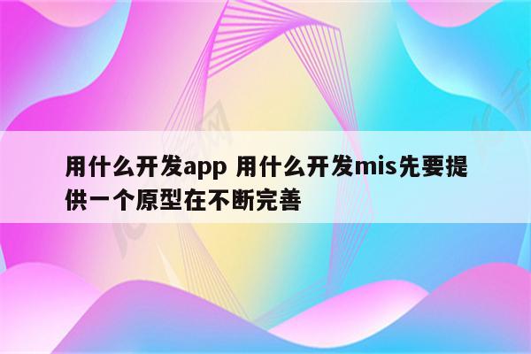 用什么开发app 用什么开发mis先要提供一个原型在不断完善