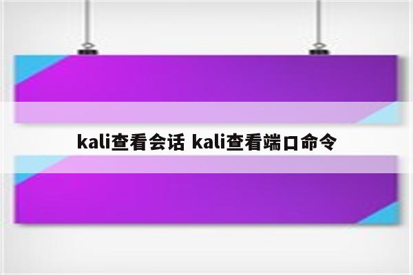 kali查看会话 kali查看端口命令