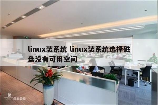 linux装系统 linux装系统选择磁盘没有可用空间